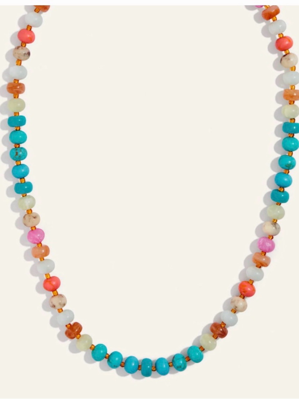 New Stella & Dot Pastel Beaded Candy Necklace Genuine stone beads Antitarnish - Picture 3 of 7